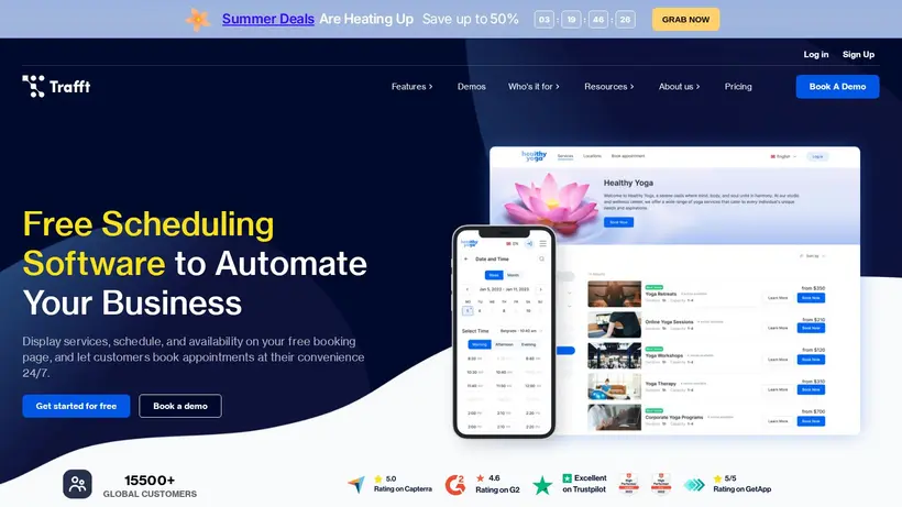 Trafft homepage screenshot
