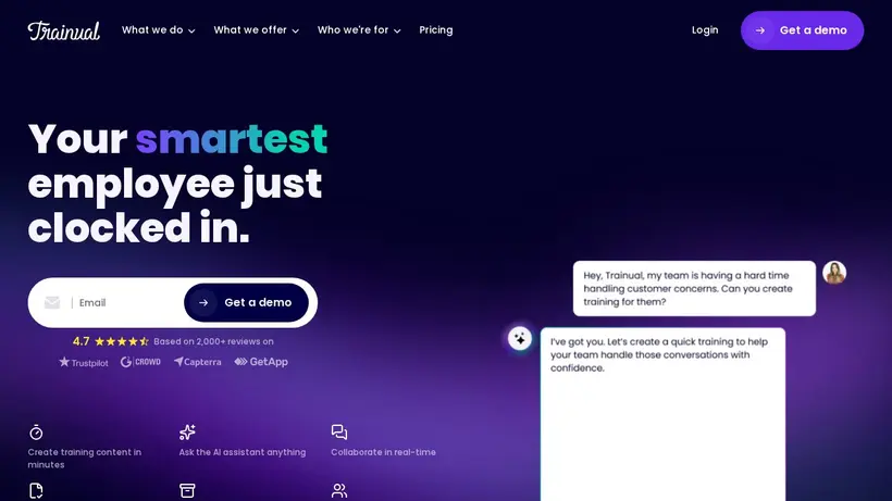 Trainual homepage screenshot