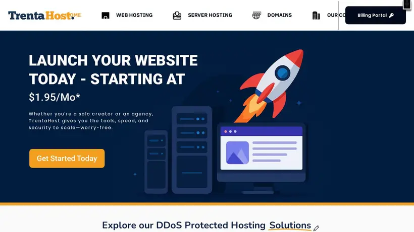 Trenta Host homepage screenshot