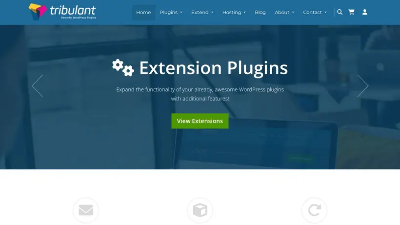 Tribulant homepage screenshot