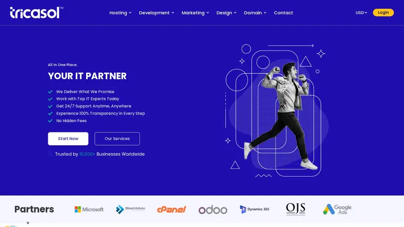 Tricasol homepage screenshot
