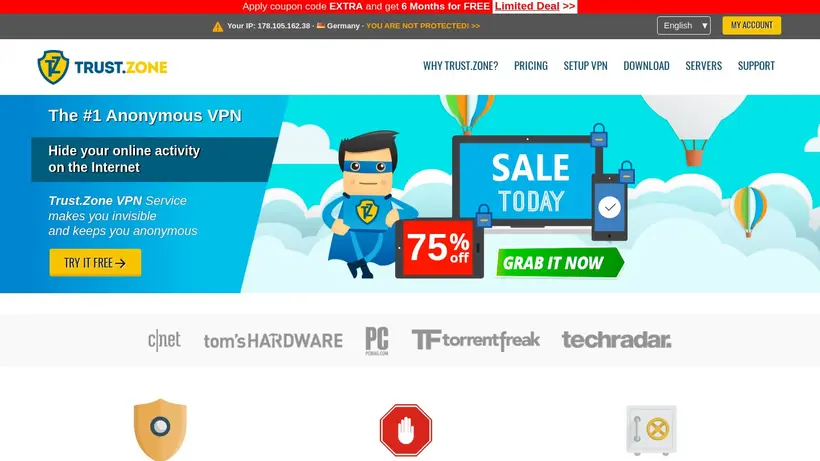 Trust.Zone homepage screenshot