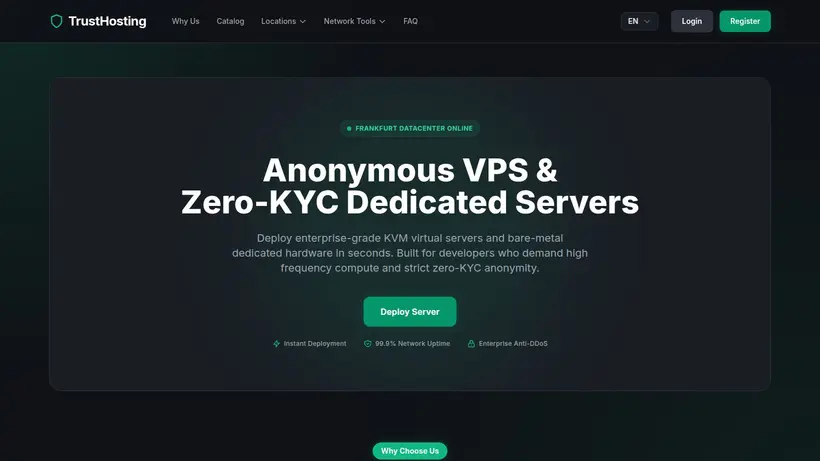 Trust Hosting homepage screenshot