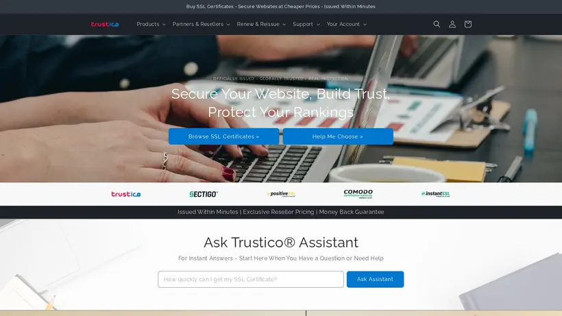 Trustico homepage screenshot