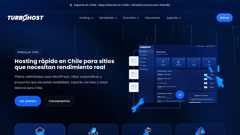 Turbohost.cl homepage screenshot