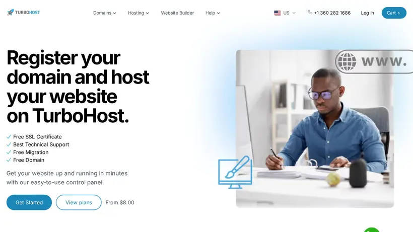 Turbo Host homepage screenshot