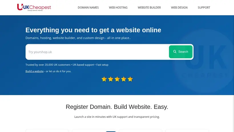 UK Cheapest homepage screenshot