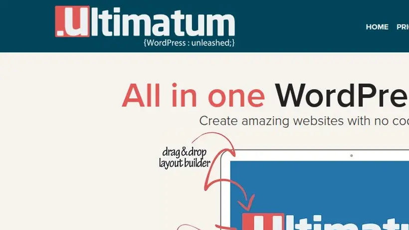 UltimatumTheme homepage screenshot