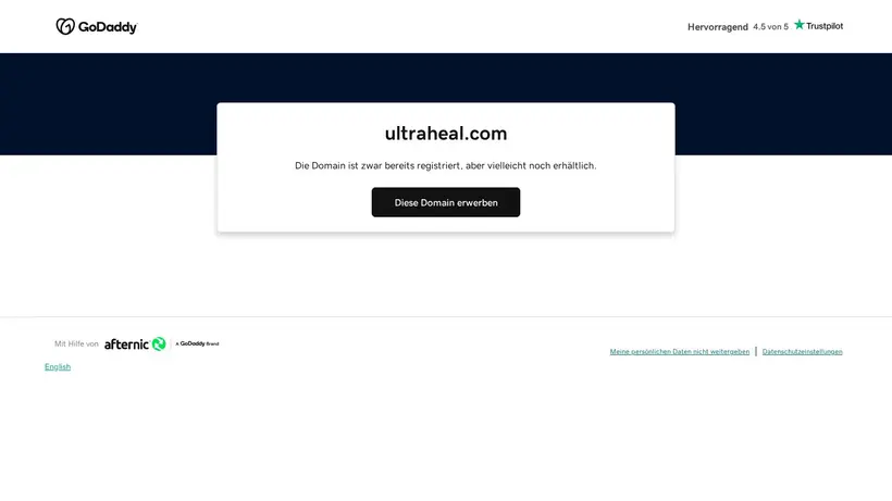 UltraHeal homepage screenshot