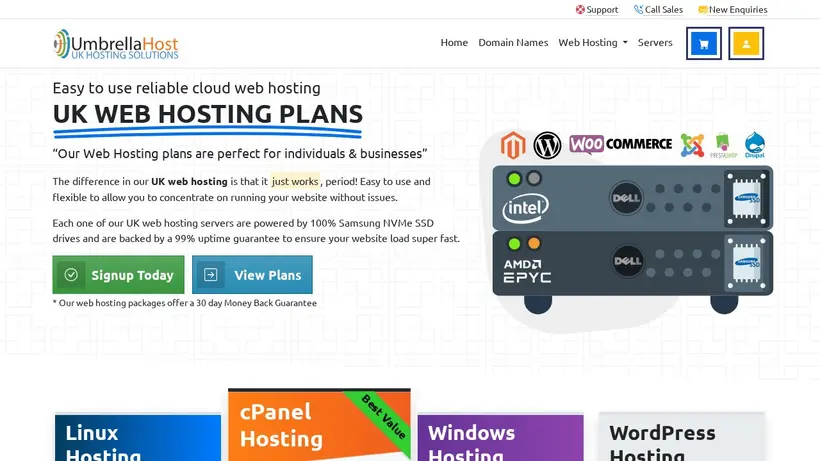 Umbrella Host homepage screenshot