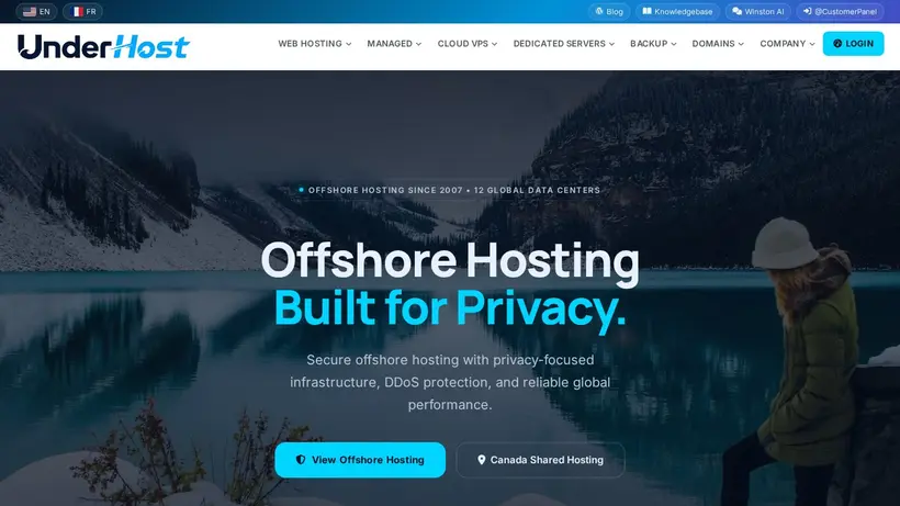 Under Host homepage screenshot