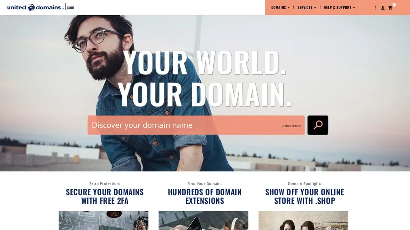 United Domains homepage screenshot