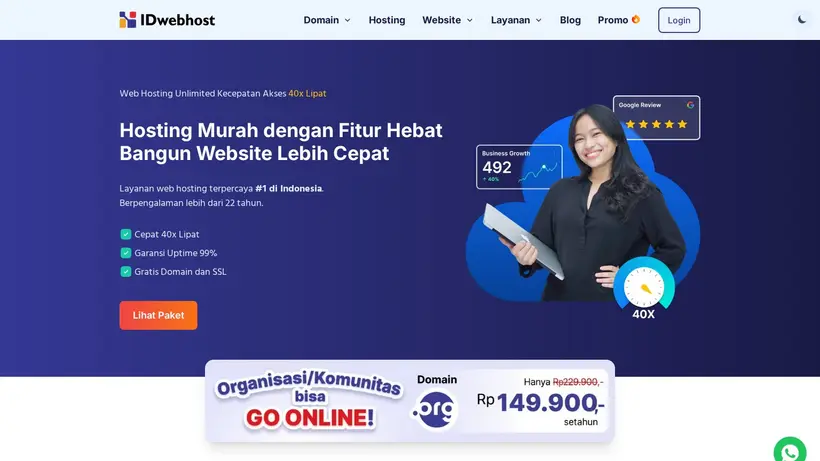 Unlimited.id homepage screenshot