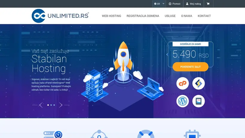 Unlimited.rs homepage screenshot
