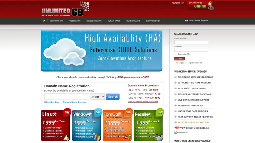 UnlimitedGB homepage screenshot