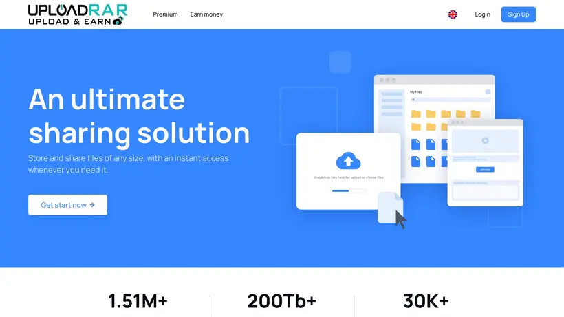 Uploadrar homepage screenshot