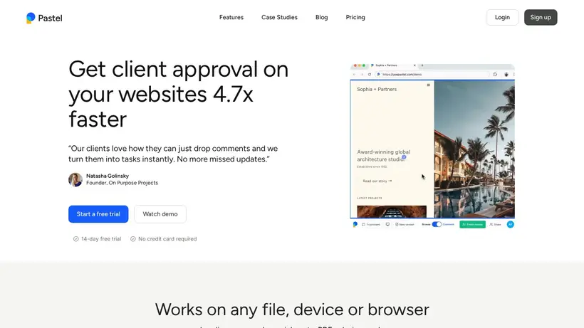 Use Pastel homepage screenshot
