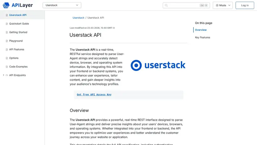 Userstack homepage screenshot