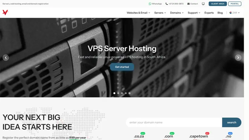 Vander Host homepage screenshot