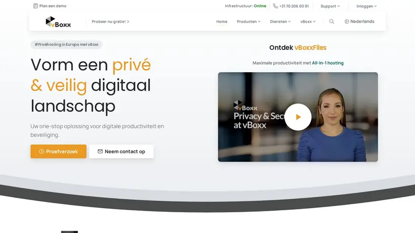 vBoxx homepage screenshot