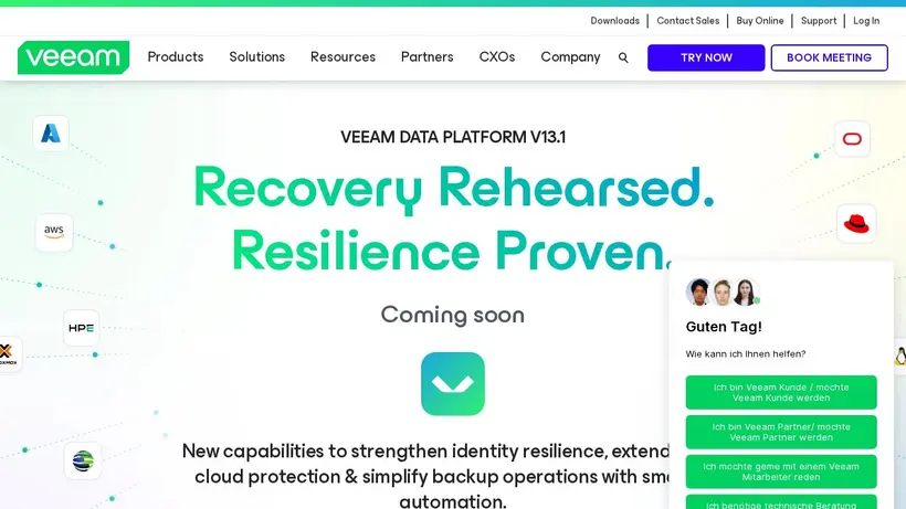 Veeam homepage screenshot