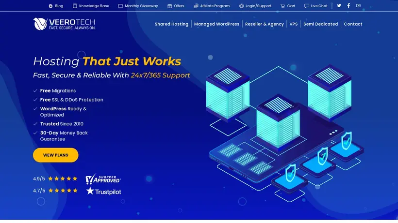 Veero Tech homepage screenshot