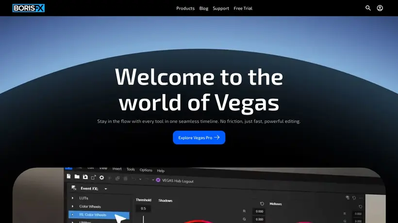Vegas Creative Software homepage screenshot