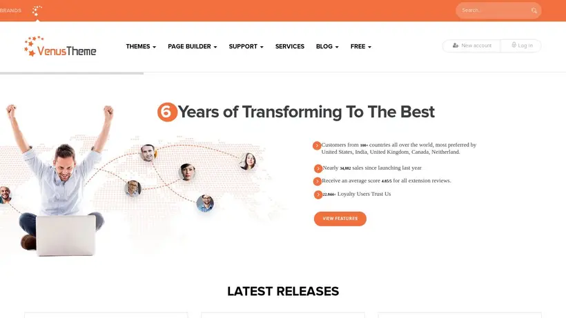 VenusTheme homepage screenshot
