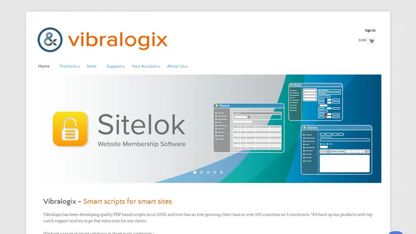 Vibralogix homepage screenshot