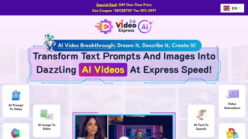 Video Builder homepage screenshot