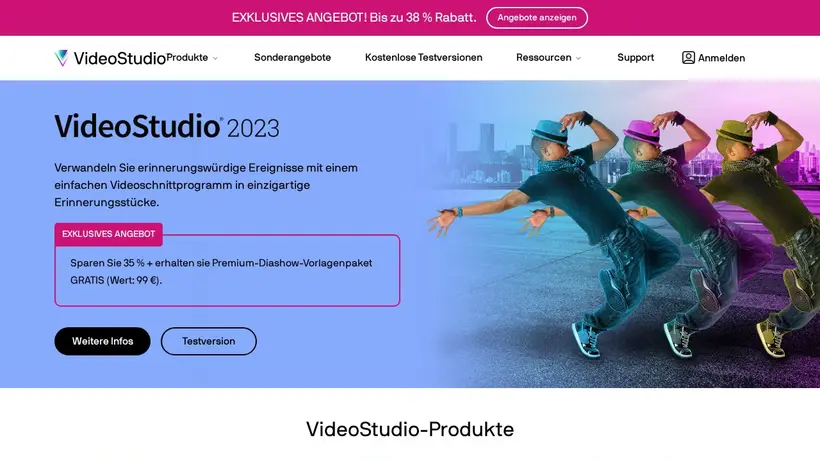 Video Studio Pro homepage screenshot