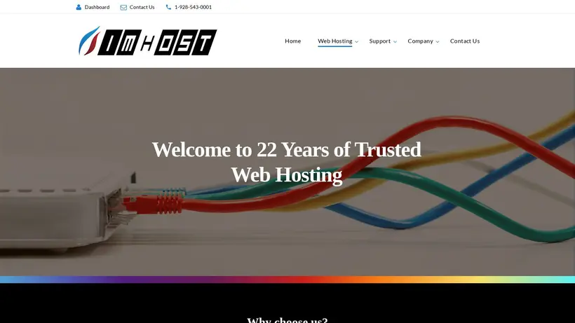 Vim Host homepage screenshot