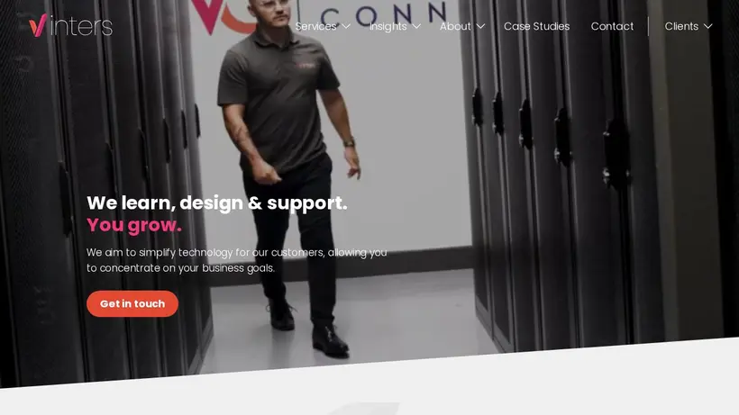 Vinters homepage screenshot