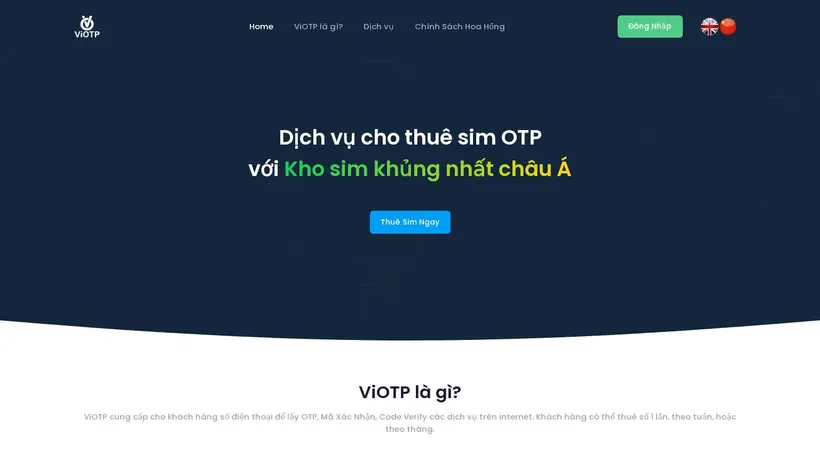 Viotp homepage screenshot