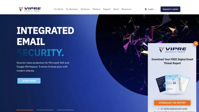 VipreAntivirus homepage screenshot