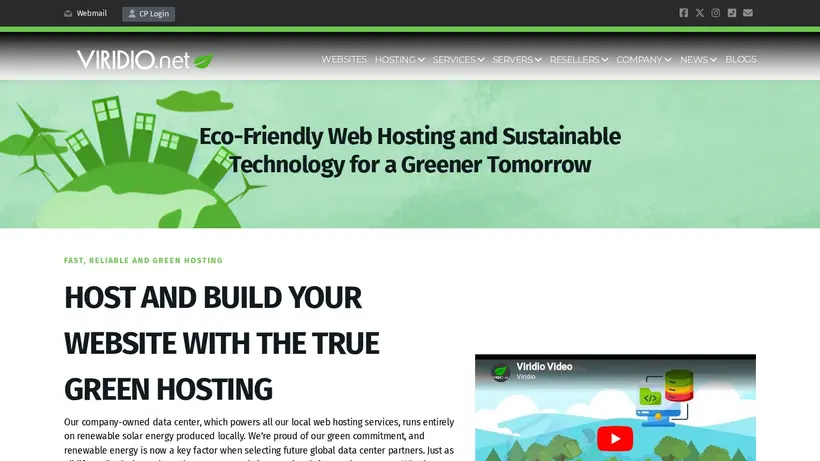 Viridio homepage screenshot