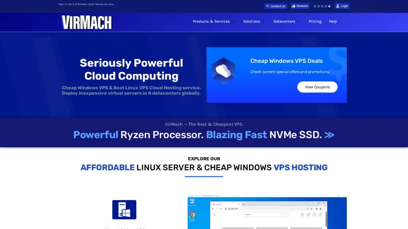 VirMach homepage screenshot
