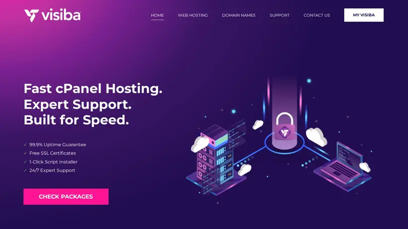 Visiba homepage screenshot