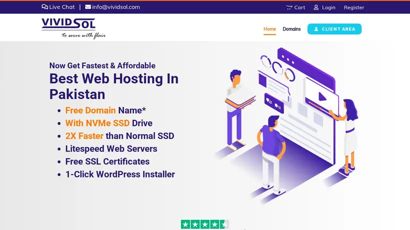 Vividsol homepage screenshot