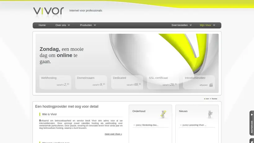 Vivor homepage screenshot