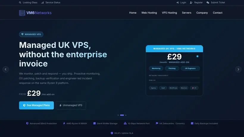 Vm6.co.uk homepage screenshot