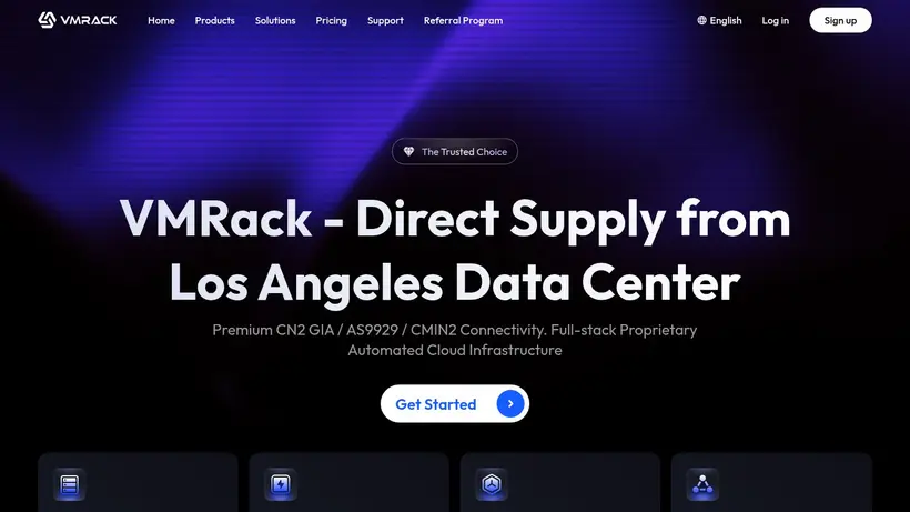 VMRack homepage screenshot