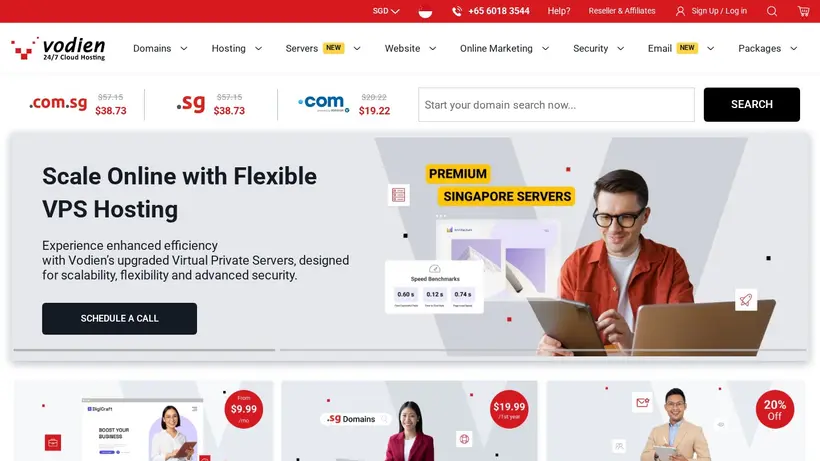 Vodien homepage screenshot