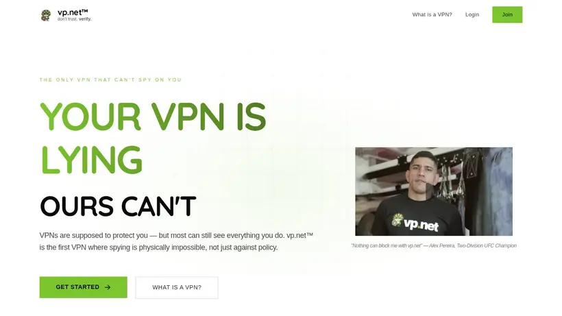 VP.net homepage screenshot