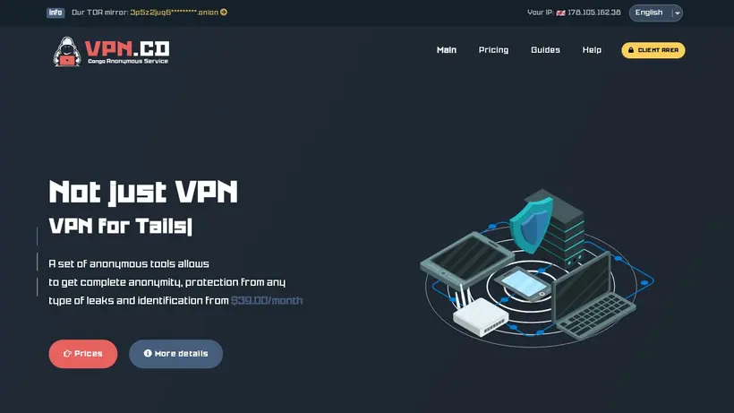 VPN.sn homepage screenshot