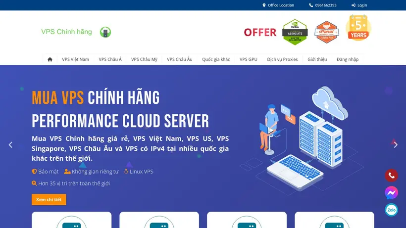 VPS Chinh Hang homepage screenshot