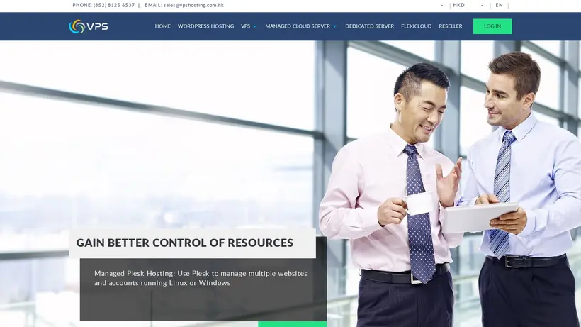 VPS Hosting Hong Kong homepage screenshot