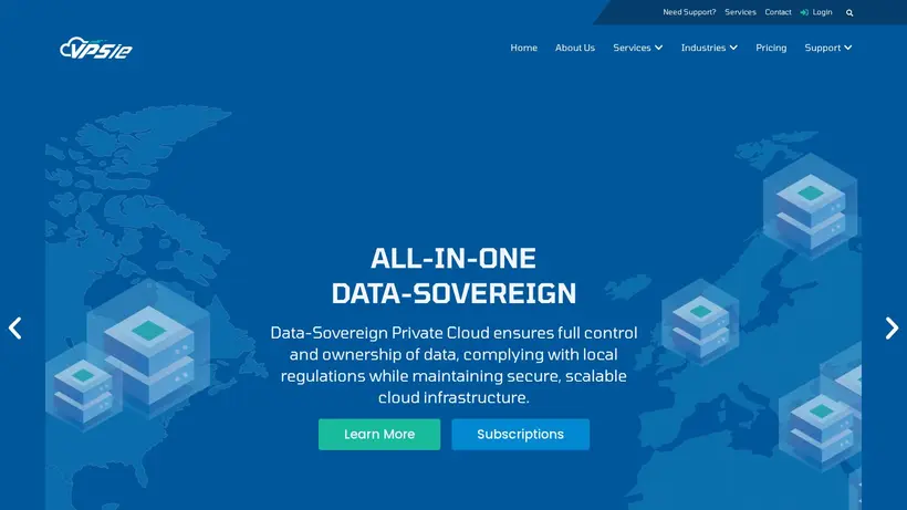 VPSie homepage screenshot