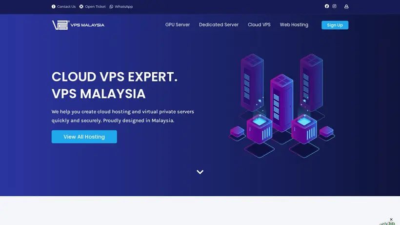 VPSMalaysia homepage screenshot
