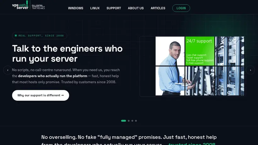 VPS Web Server homepage screenshot